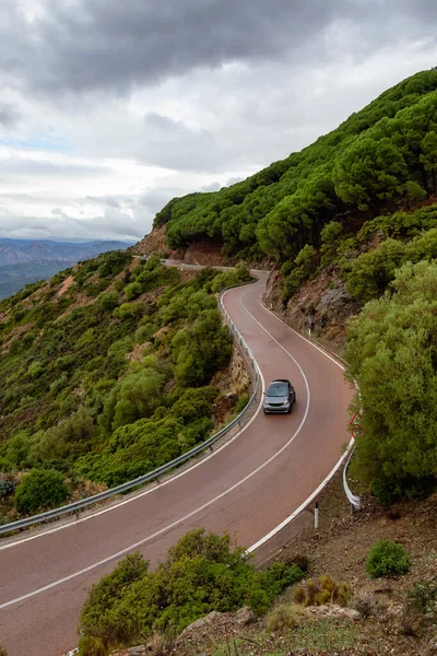 Scenic Highway Orientale Sarda Mountain Landscape Cloudy Rainy Day Sardinia — Stock Photo, Image