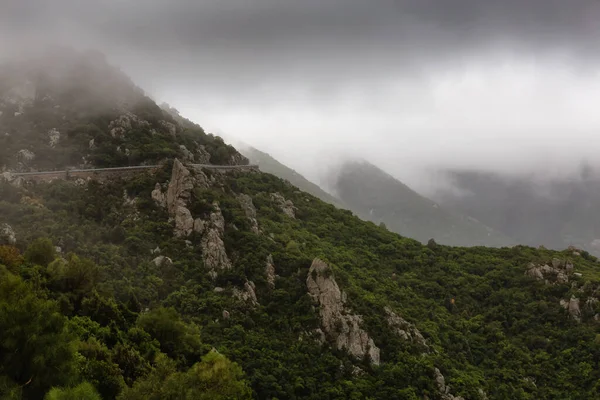 Rocky Mountain Landscape Background Cloudy Rainy Morning Dorgali Sardinia Italy — Stock Photo, Image