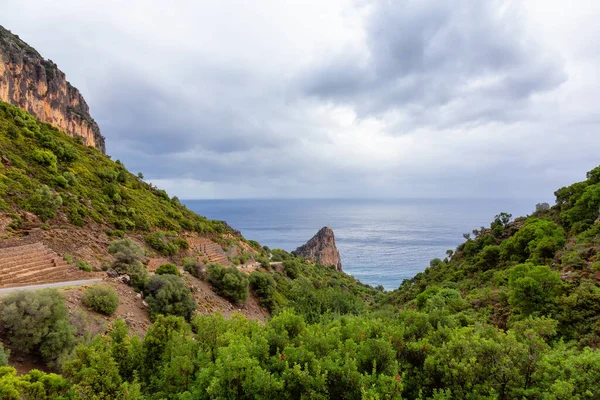 Rocky Coast Sea Pedra Longa Sardinia Italy Nature Landscape Background — Stock Photo, Image