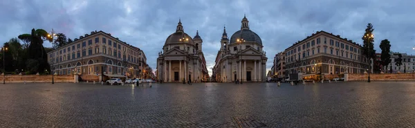 Landmark Square Piazza Del Popolo Downtown Rome Italy Cloudy Sunrise — Stock Photo, Image