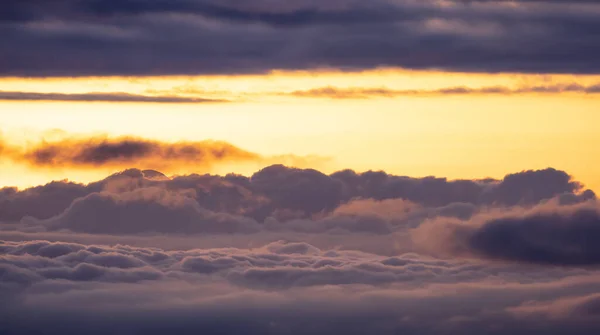 Aerial Cloudscape Morning Sunrise Sky British Columbia Canada Nature Background — Stock Photo, Image