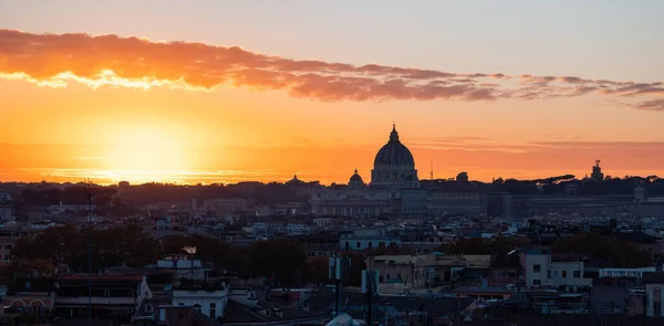 Old Historic Buildings Downtown City Rome Italy Cloudy Sunny Sunset — Stockfoto