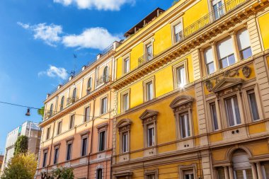 Residential Apartment Buildings in Downtown City of Rome, Italy. Sunny Fall Season day.