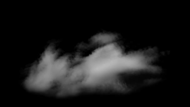 白云与黑色背景隔离 有利于大气的创造 电影图连续循环动画 — 图库视频影像