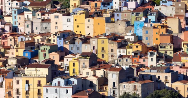 Homes Apartments Touristic Town Bosa Sardinia Italy Sunny Fall Season — Stock Photo, Image