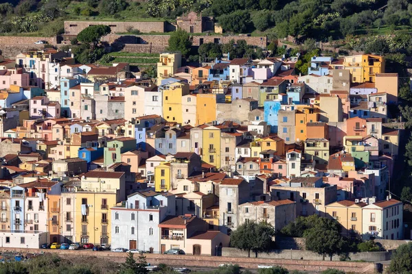 Homes Apartments Touristic Town Bosa Sardinia Italy Sunny Fall Season — Photo