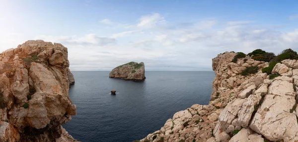 Panoramic View Rocky Coast Cliffs Mediterranean Sea Regional Natural Park — Stock Photo, Image