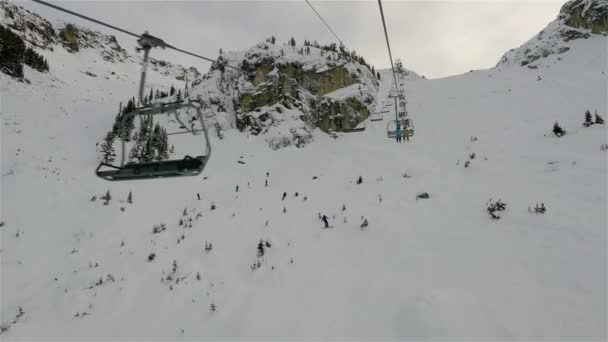 Blackcomb Mountain Ski Resort Winter Season Whistler British Columbia Canada — Stock video