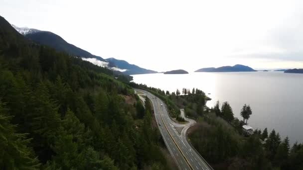 Sea Sky Hwy Howe Sound Squamish North Vancouver British Columbia — 图库视频影像