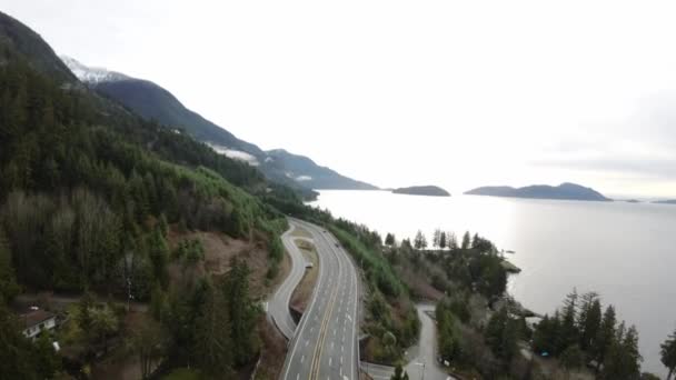 Sea Sky Hwy Howe Sound Bij Squamish Ten Noorden Van — Stockvideo