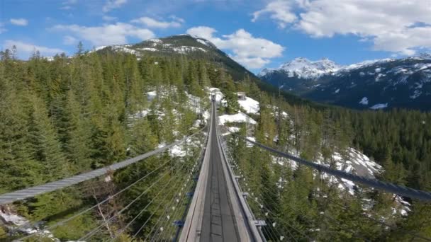 Puente Colgante Naturaleza Canadiense Squamish Columbia Británica Canadá Día Soleado — Vídeos de Stock