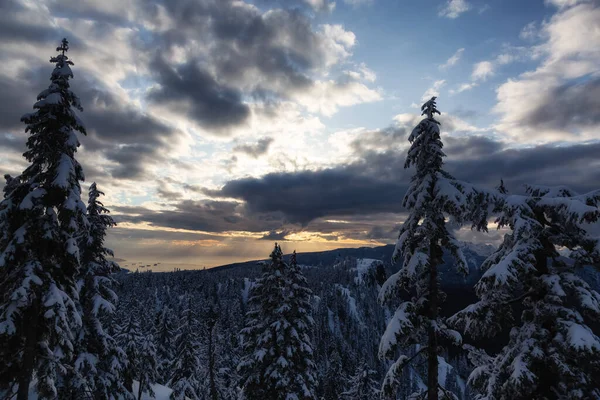 Canadian Mountain Landscape Covered Snow Seymour Mountain North Vancouver British — Stock Photo, Image