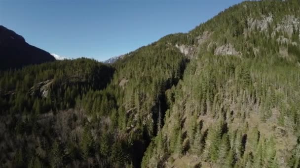 Aerial Flight Canadian Rocky Mountain Landscape British Columbia Canada Sunny — Stock Video