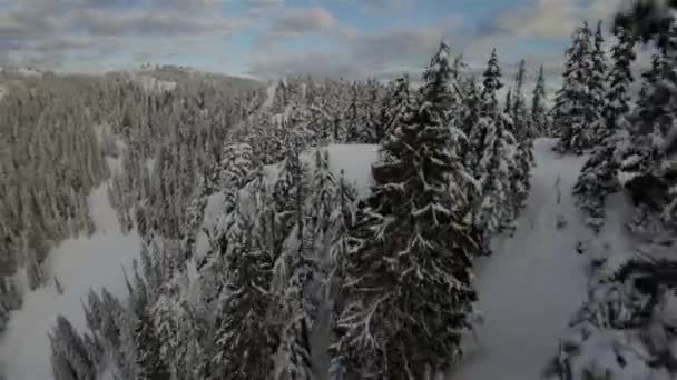Canadian Rocky Mountain Krajobraz Pokryty Śniegiem Kolumbii Brytyjskiej Kanada Chmury — Wideo stockowe