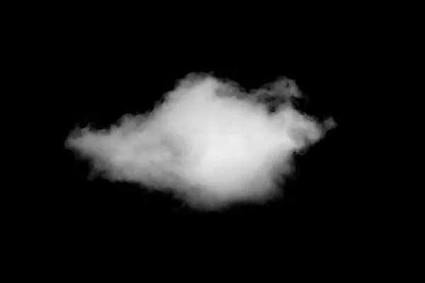 Nube Blanca Aislada Sobre Fondo Negro Bueno Para Creación Composición — Foto de Stock
