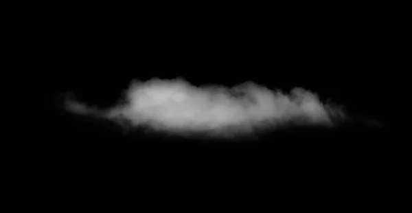 Siyah Arka Planda Beyaz Bulut Izole Edilmiş Atmosfer Oluşturma Bileşimi — Stok fotoğraf
