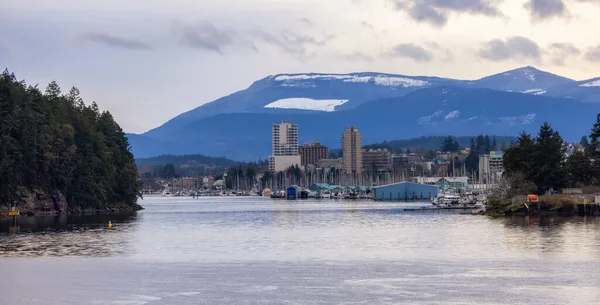 Marina Otthonok Csendes Óceán Partján Nanaimo Vancouver Island Brit Columbia — Stock Fotó