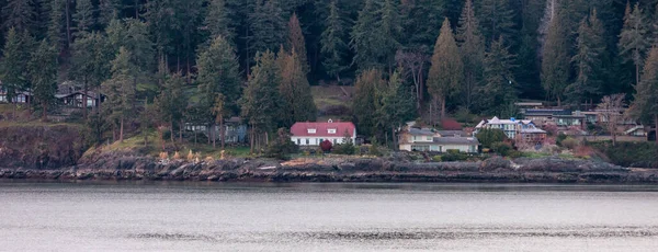 Residential Homes Rocky West Coast Pacific Ocean Bowen Island Howe — Stock Photo, Image