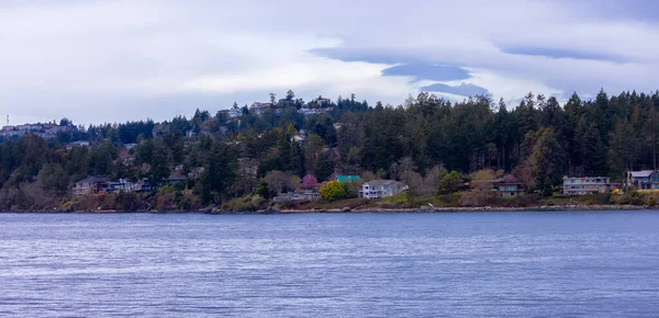 Maisons Sur Côte Océan Pacifique Nanaimo Île Vancouver Colombie Britannique — Photo