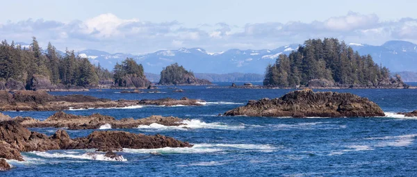 Rocky Shoreline Στη Δυτική Ακτή Του Ειρηνικού Ωκεανού Ucluelet Vancouver — Φωτογραφία Αρχείου