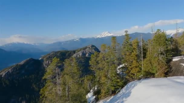 Capo Vista Montagna Dall Alto Squamish Canada Canadese Natura Paesaggio — Video Stock