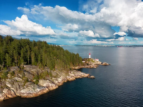 Lighthouse Park West Vancouver British Columbia Canada Aerial Background Sunny — Stock Photo, Image