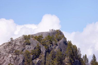Rocky uçurumları Squamish, BC, Kanada 'daki Chief Mountain' da. Doğa Arkaplanı. Güneşli bir gün.