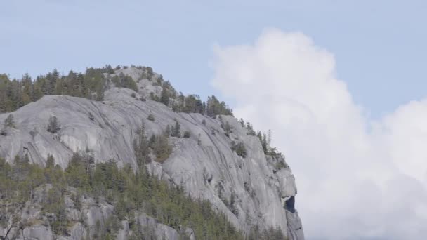 Falésias Rochosas Chief Mountain Squamish Canadá Fundo Natureza Dia Ensolarado — Vídeo de Stock