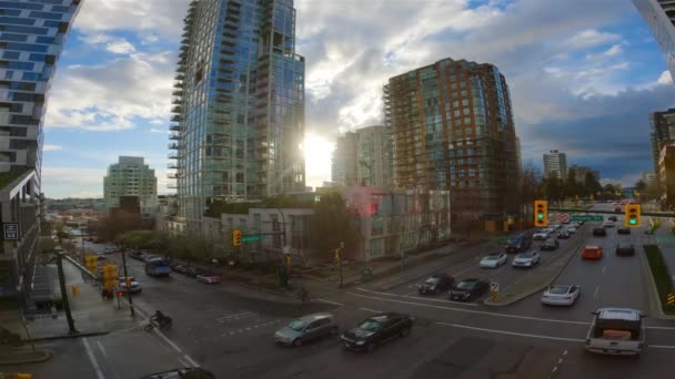 Centre Ville Vancouver Colombie Britannique Canada 1Er Avril 2023 Trafic — Video