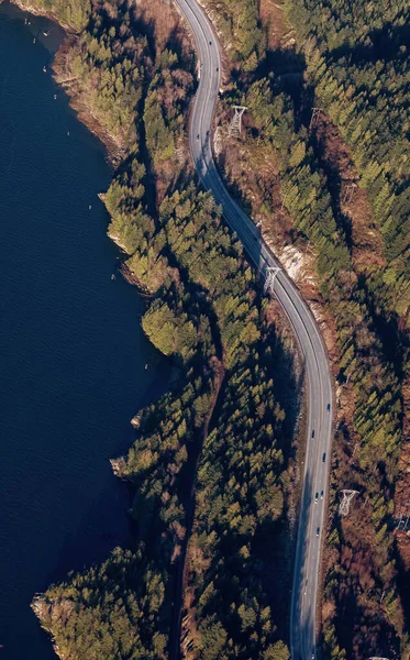 Luchtfoto Van Sea Sky Highway Bij Squamish Canada Zonnige Dag — Stockfoto