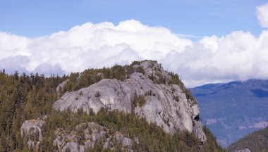 Rocky uçurumları Squamish, BC, Kanada 'daki Chief Mountain' da. Doğa Arkaplanı. Güneşli bir gün.