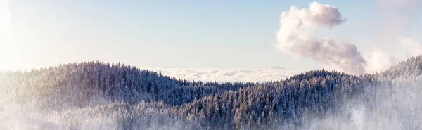 Snow Covered Mountain Topit Kanadan Luontomaisemassa Ilmapanoraama Lähellä Vancouveria Brittiläinen — kuvapankkivalokuva