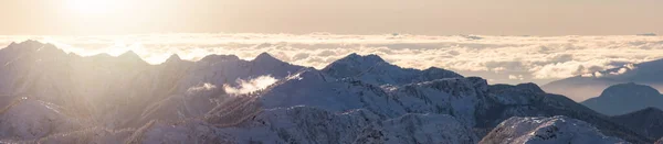Snötäckta Bergstoppar Kanadensiska Naturlandskap Flygplanspanorama Nära Vancouver British Columbia Kanada — Stockfoto