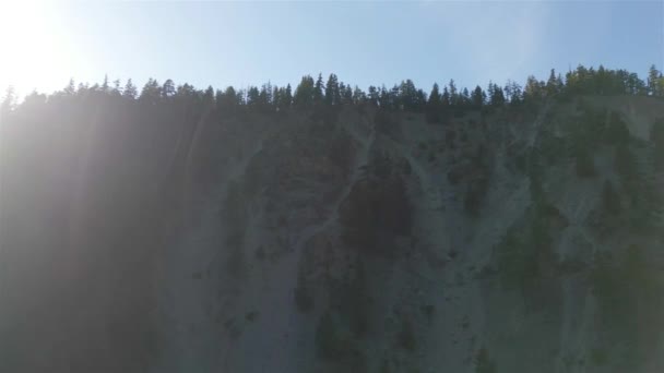 Canadian Mountain Landscape Sunny Sunset Aerial Cinematic Pemberton Lillooet British — Stock Video
