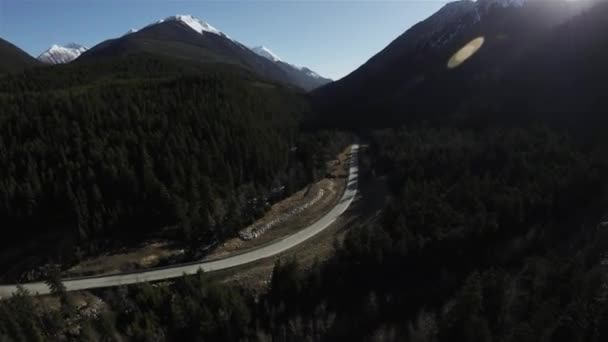 Canadees Berglandschap Bij Zonsondergang Luchtfoto Tussen Pemberton Lillooet British Columbia — Stockvideo
