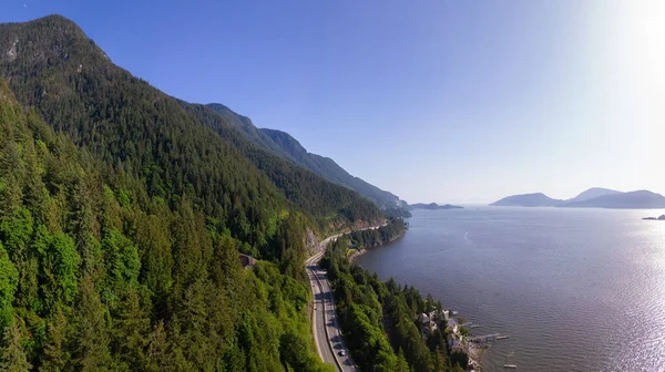 Море Небесної Дороги Гірським Ландшафтом Узбережжі Тихого Океану Між Ванкувером — стокове фото