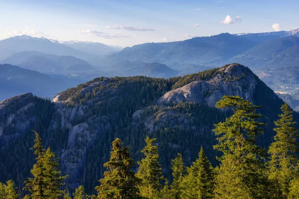 加拿大自然景观中的落基山脉悬崖和绿树 加拿大不列颠哥伦比亚省的章鱼 — 图库照片