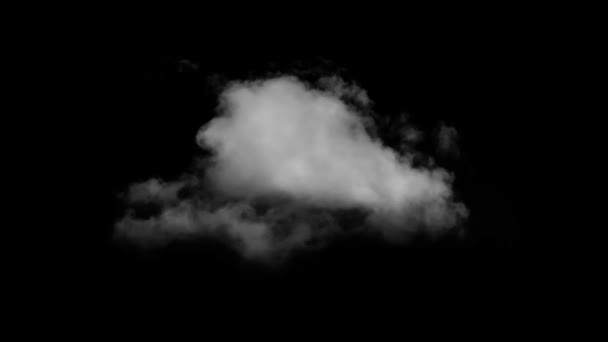 White Cloud Isolated Black Background Good Atmosphere Creation Composition Continuous — Stock Video