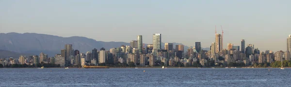 Stadsbyggnader Stilla Havets Västkust Centrala Vancouver Kanada Solig Solnedgång — Stockfoto