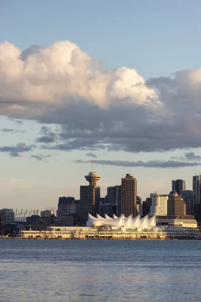 Downtown Vancouver Modern City Skyline Tramonto Canada Place British Columbia — Foto Stock