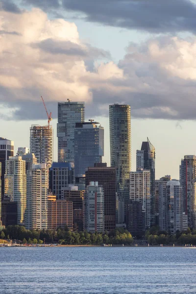 Downtown Vancouver Modern City Skyline Bij Zonsondergang Brits Columbia Canada — Stockfoto