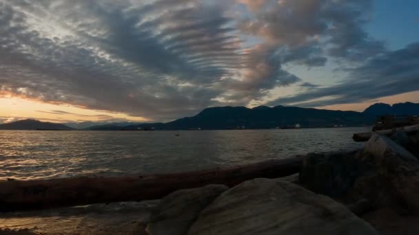 Jericho Beach Dramatiska Solnedgången Vancouver British Columbia Kanada Slow Motion — Stockvideo