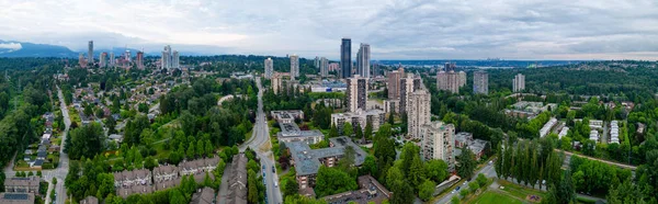 Bostadskvarter Och Lägenhetsbyggnader Förorten Burnaby Vancouver Kanada Flygplanspanorama — Stockfoto