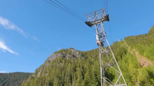 North Vancouver Kanada Juni 2023 Gondelfahrt Vom Grouse Mountain Sunny — Stockvideo