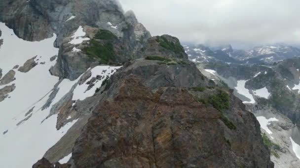 Picchi Montuosi Nel Paesaggio Canadese Vista Aerea Columbia Britannica Canada — Video Stock