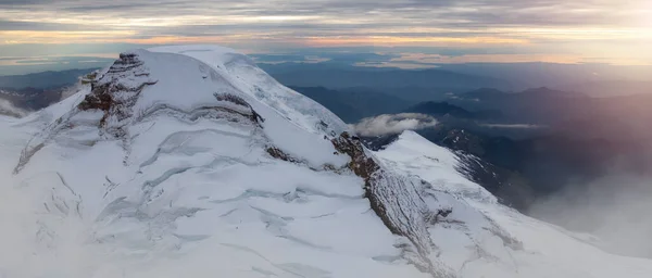 Ledovec Vrcholku Hory Americká Krajina Příroda Pozadí Aerial View Baker — Stock fotografie
