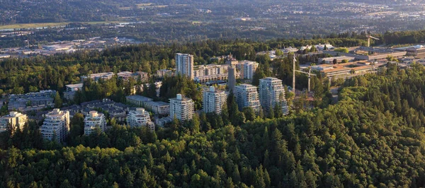 Burnaby Mountain Vancouver Canada Aerial Panorama Sunny Day — Stock Photo, Image