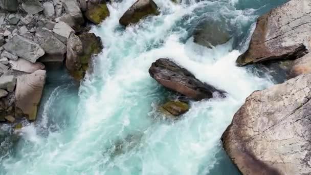 Річка Скелястому Гірському Каньйоні Британська Колумбія Канада Повітряний Фон Природи — стокове відео