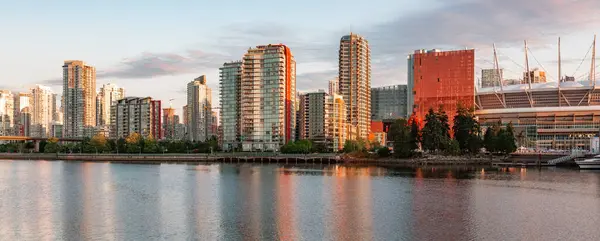False Creek Centre Ville Vancouver Colombie Britannique Canada Panorama Lever — Photo