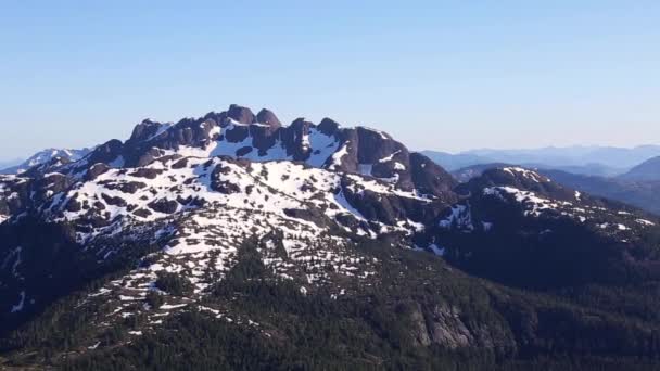 Paisaje Las Montañas Rocosas Vista Aérea Nature Background Vancouver Island — Vídeos de Stock